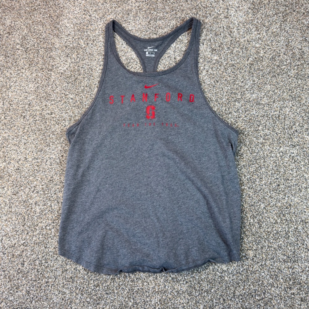 Nike Stanford University Tank Top Womens Medium Gray Fear The Tree Racerback Tee